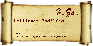Hollinger Zsófia névjegykártya